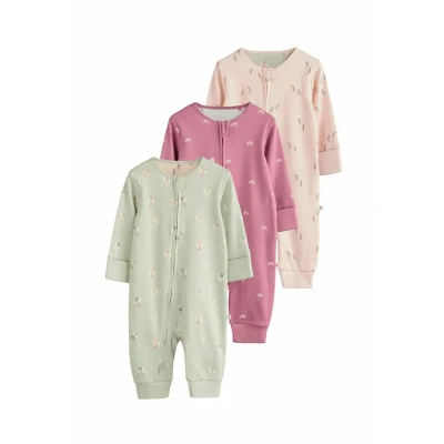 Imagen de Next Footless 3 PACK Pijama de bebé para niños, Talla: 0 3m, Pastel character