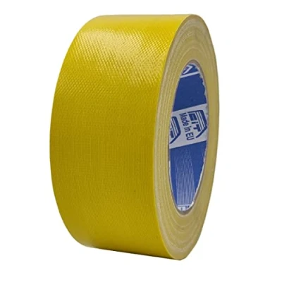 Imagen de ACIT cinta de tela súper 50 mm x 25 M, reforzada, Duct Tape, americana: reparaciones, fijación y embalaje alta estanqueidad (Amarillo)