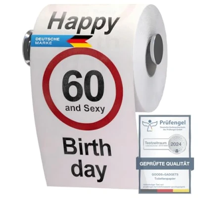 Imagen de Papel higiénico divertido para cumpleaños Artículos de regalo (60 cumpleaños)