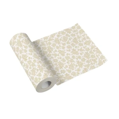 Imagen de Paw Camino de Mesa Papel Airlaid (40 x 2400 cm) I Precortado Cada 120 cm Decoración Moderno Efecto Tela Color: Subtle Roses (Gold)