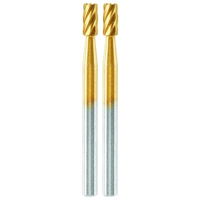Imagen de Dremel MAX Broca de tallado alto rendimiento (194DM) 2 brocas con recubrimiento titanio para y grabado, 3,2 mm, durabilidad máxima vida