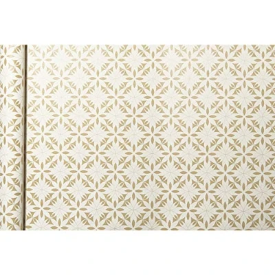 Imagen de Clairefontaine, 223830C, Papel de regalo, Tiny rolls, Kraft crudo, 100% reciclado, 5m x 35cm (ancho pequeño especial), 70gr, Flores blancas