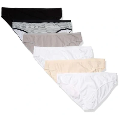 Imagen de Amazon Essentials Braguita de bikini algodón (disponible en tallas grandes) Mujer, Pack 6, Colores Básicos/Rayas, XL Grande