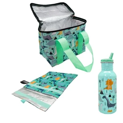 Imagen de NERTHUS FIH 1287 Set Dinosaurios Isotérmico Bolsa de Almuerzo + Botella Ultraligera Merienda