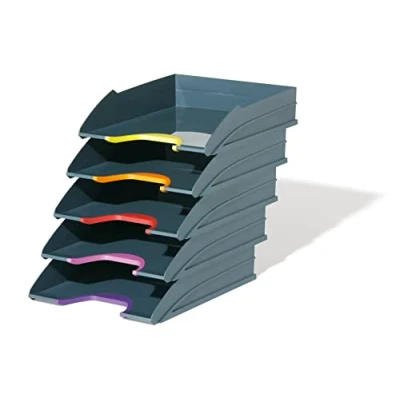 Imagen de Durable 770557 set de 5 Bandejas portadocumentos A4 (Varicolor), antracita con zonas agarre color