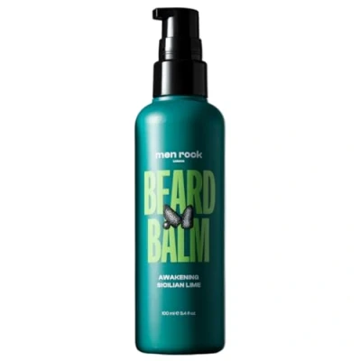 Imagen de Men Rock Awakening Beard Balm, Perfect as a Leave in Conditioner and Softner, Deeply Conditions Hairs Whilst Hydrating the Skin Underneath, Zesty Sicilian Lime Caffeine Fragrance 100ml
