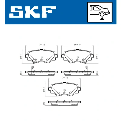 Imagen de SKF VKBP 90581 A Juego de pastillas freno con avisador acústico desgaste MAZDA: 3 Furgón / Hatchback