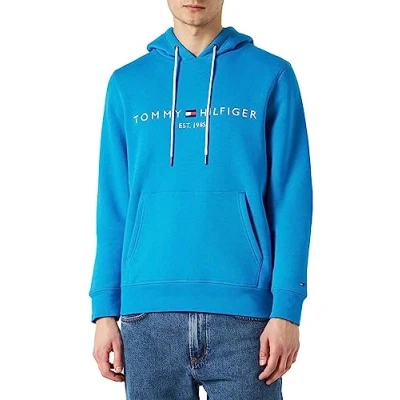 Imagen de Tommy Hilfiger Logo Hoody Mw0mw11599 Sudadera con Capucha, Azul (Shocking Blue), S Hombre