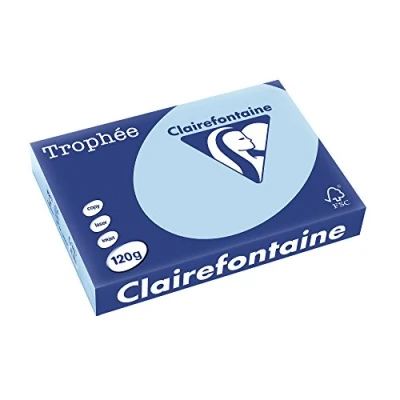 Imagen de Clairefontaine Trophée 1213C Resma de papel, 250 hojas, A4, 21 x 29.7 cm, color azul claro