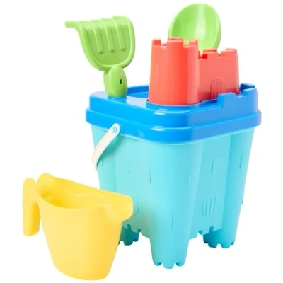 Imagen de Ecoiffier Cubo de Playa Castillo, con Regadera y Accesorios, Multicolor, 14 cm (Simba Toys 617)