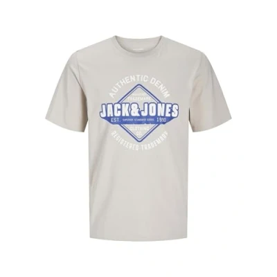 Imagen de JACK &amp; JONES Jjelogo tee SS O Neck 2 Col Ss25 Sn Camiseta, Moonbeam, L Hombres