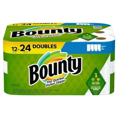 Imagen de Bounty® Select A Size® Toallas de papel dobles 2 capas, 98 hojas por rollo, paquete 12 rollos