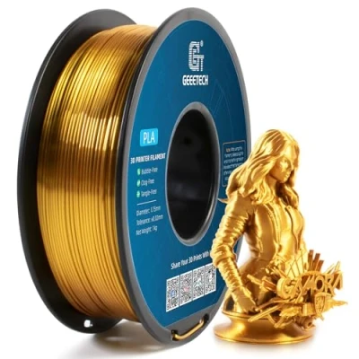 Imagen de GEEETECH PLA Filamento 1.75mm Seda Oro, impresora 3D 1kg Carrete