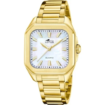 Imagen de LOTUS Reloj Mujer 18970/2 Square Series Caja de Acero Inoxidable 316l Dorado Correa