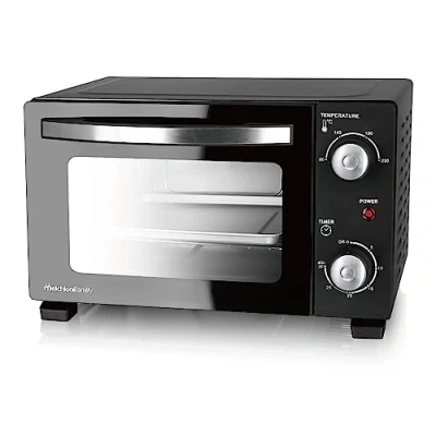Imagen de Melchioni Family Horno Eléctrico con Capacidad 11 litros Modelo DEVIL 11, Temperatura Regulable hasta 230C, Temporizador 30 Minutos, Color Negro