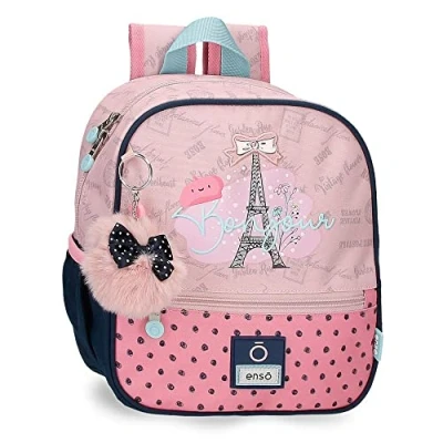 Imagen de Enso Bonjour Mochila Preescolar Adaptable a Carro Rosa 25x32x12 cms Poliéster 9,6L
