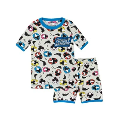 Imagen de Power Rangers Pijamas de Manga Corta para Niños Ninja Steel Ajuste Ceñido Multicolor 8 9 Años