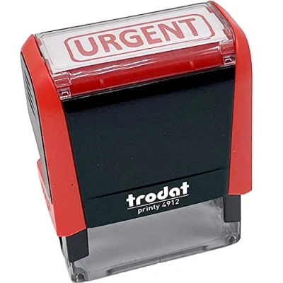Imagen de Trodat x print 4912 Sello automático de tinta recargable, texto urgente, color rojo, tamaño 47 18 mm