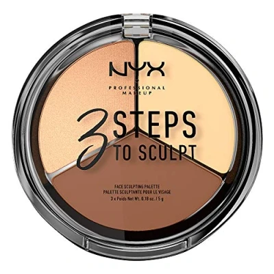Imagen de NYX Professional Makeup Paleta de Contouring &amp; Iluminador 3 Steps to Sculpt Face Sculpting Palette tono 2 Light color Beige