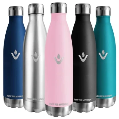 Imagen de Vikaster Garrafa termica, 750ml Botella agua acero inoxidable, Mantener 12H Caliente/24 Frío, Termo Sin BPA, termica Niños, Adultos, Deporte, Oficina, Exteriores