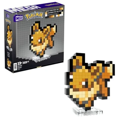 Imagen de MEGA Pokémon Pixel Art Eevee Bloques de construcción, estilo retro basado en el videojuego los 90, 323 piezas, juguete para coleccionistas +13 años (HTH78)