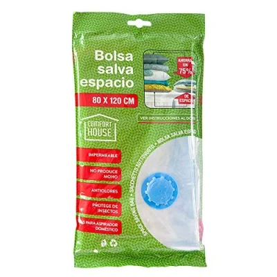 Imagen de COM FORT HOUSE Bolsas de Vacío para Ropa Paquete 6 unidades Cierre Hermético Sellado Impermeable Inflador Incluído (80cm x 120cm)