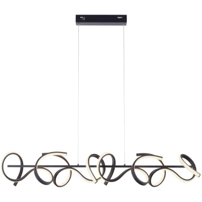 Imagen de JUST LIGHT. Lámpara colgante LED Curls, negra, metal, 99 cm de largo, atenuable