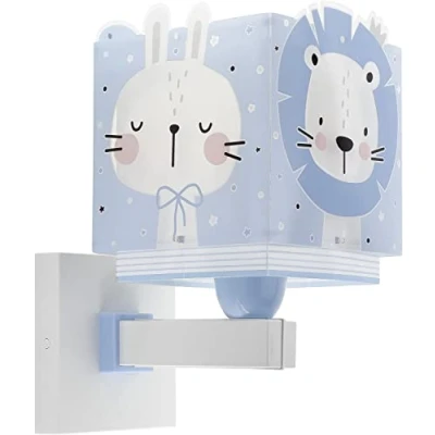 Imagen de Dalber Lámpara Aplique Infantil De Pared Baby Jungle Jungla Oso León Tigre Conejo Azul, 63119T, E27
