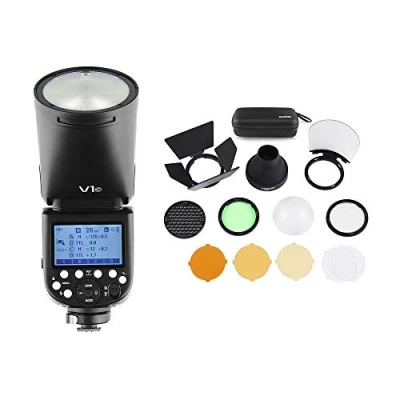 Imagen de GODOX V1C Flash de cámara Speedlite Speedlight Cabeza Redonda inalámbrica 2.4G Fresnel Zoom AK R1 Kit Accesorios luz Bolsillo Compatible con Canon EOS Series para Boda