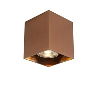 Imagen de Qazqa Moderno Foco cuadrado cobre QUBO 1 Aluminio Cubo/Cuadrada Adecuado para LED Max. x 50 Watt