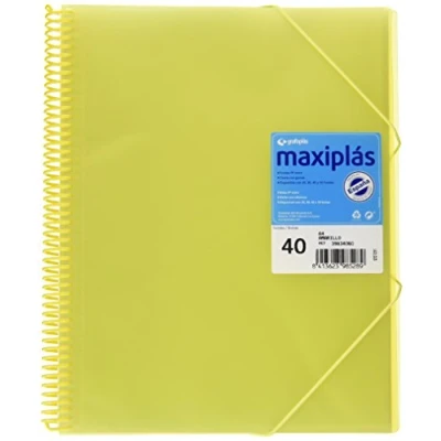 Imagen de Grafoplás 39834060－Carpeta de fundas A4 espiral con sobre. Color amarillo y 40