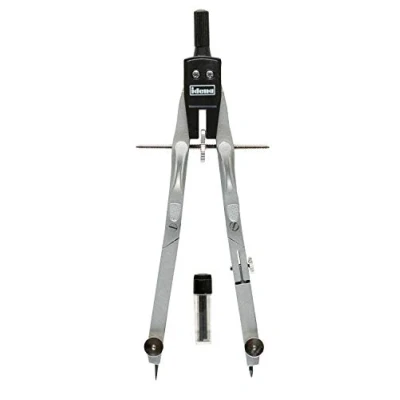 Imagen de Idena 20062 Brújula de ajuste rápido en estuche, incluye cables repuesto funda protectora, plata/negro, 1 estuche