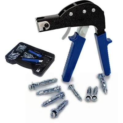 Imagen de TOPWAY Juego de Herramientas para Fijar Anclajes pared 72 Piezas, Acero Metal Cartón Cavidad Fijaciones Paredes Huecas Tornillos Tapones Surtido 405504