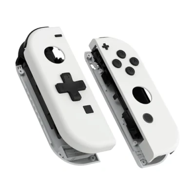 Imagen de eXtremeRate Carcasa D Pad Versión con Botones para Nintendo Switch &amp; OLED Joycon Funda de Agarre Reemplazo Joycons No Incluye Consola(Blanco)