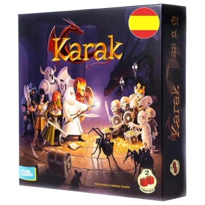 Imagen de 2Tomatoes Games Karak Juego de Mesa con Dados Explora los Misteriosos Rincones del Laberinto Sorpresas, Desafíos y Diversión Todas Edades 2 5 Jugadores Español Fantasía