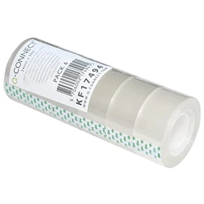 Imagen de Q Connect KF17494 Cinta adhesiva transparente (6 rollos, 24 mm x 30 m)