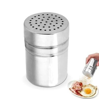 Imagen de agitador de pimienta, especias botella condimento, sal acero inoxidable, pimienta blanca y distribuidor negra