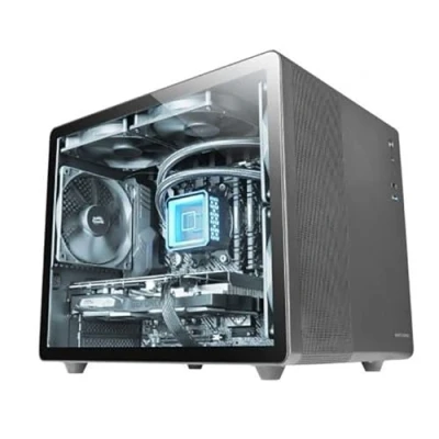 Imagen de Mars Gaming MC MPRO Negro, Caja Profesional Compacta Micro ATX, Ventana Lateral Completa Cristal Templado, 3X Ventiladores 120mm, Panel Completo Mesh