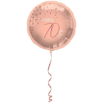 Imagen de Folat 67770 Foil Balloon Elegante Rubor exuberante Años 45cm, color transparente, Número 70 (1631577)