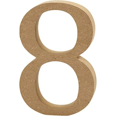 Imagen de Escultura decorativa con forma de letra &quot;A&quot;, en tablero densidad media, marrón, madera, 9 x 2 13 cm