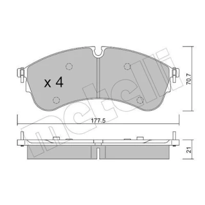 Imagen de METELLI 22 1174 0 Juego de pastillas freno preparado para indicador desgaste VOLKSWAGEN: Crafter Furgón, Camión plataforma/Chasis
