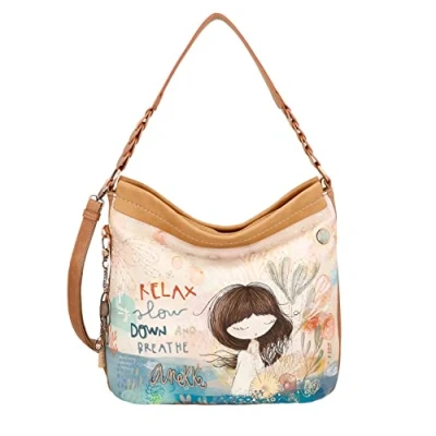 Imagen de Anekke Bolso de Mujer Hobo Mediano Mano Polipiel con Asa, Bandolera y Cierre Cremallera Colección Mediterranean Accesorios Complementos Medidas 35x32x9 cm