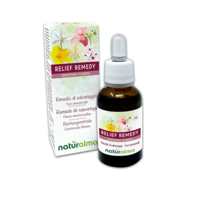 Imagen de Relief remedy (Remedio de rescate) Flores Bach Naturalma Gotas 30 ml Extracto líquido sin alcohol Esencias florales Vegano y libre