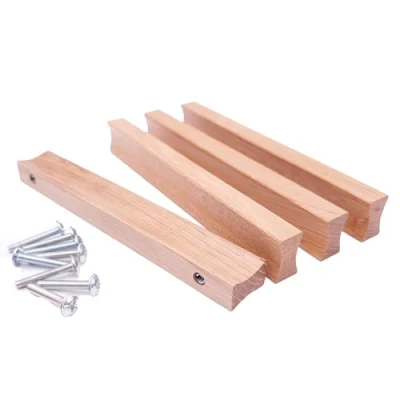 Imagen de JOWE Tiradores para muebles de madera con tornillos, 4 unidades, roble o haya (roble natural, forma X, 160 mm)