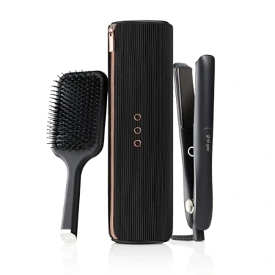 Imagen de ghd gold gift Set de regalo plancha pelo profesional, cepillo all rounder y neceser resistente al calor, tecnología dual zone, edición 2023