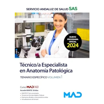 Imagen de Técnico/a Especialista en Anatomía Patológica del Servicio Andaluz de Salud. Temario específico volumen 1