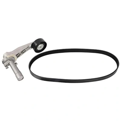 Imagen de FEBI BILSTEIN 107424 Juego de correas trapeciales poli V con elemento tensor PEUGEOT: 5008 I, Partner II Tepee, 3008 CITROËN: C4 I Hatchback