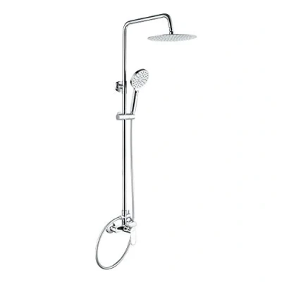 Imagen de GRIFEMA Berlin Columna monomando ducha con mezclador, alcachofa, rociador 25x25 cm, manguera y soporte, Cromo