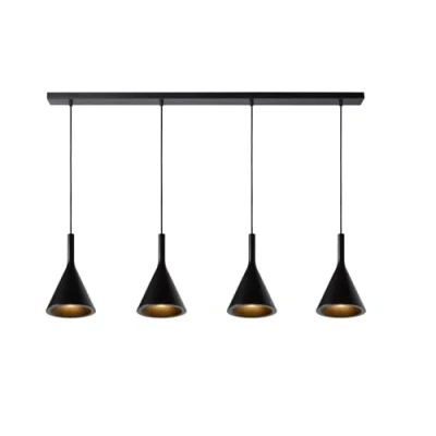 Imagen de Lucide Gipsy lámpara colgante. negro, yeso, 120 cm, 4 luces