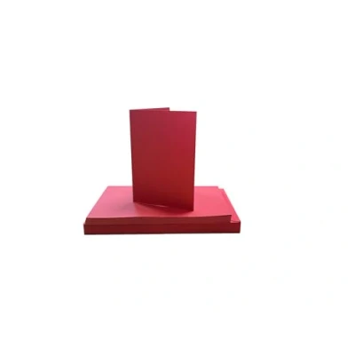 Imagen de Craft UK 2410 Tarjeta de Navidad con sobre (40 unidades, 12,7 x 17,8 cm), color rojo